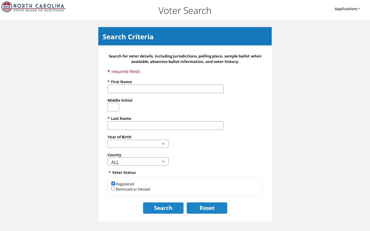Salisbury residents directory North Carolina voter lookup controls