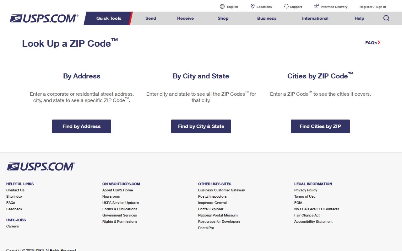 Salisbury ZIP code directory USPS ZIP Code Lookup modes